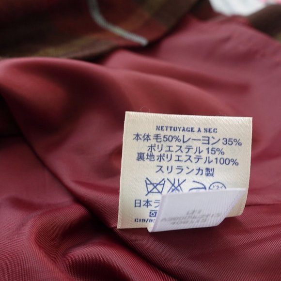 Lands End Skirt 10 Wool Mini Pleated Plaid Windowpane School Grunge Y2K Academia - Picture 8 of 9